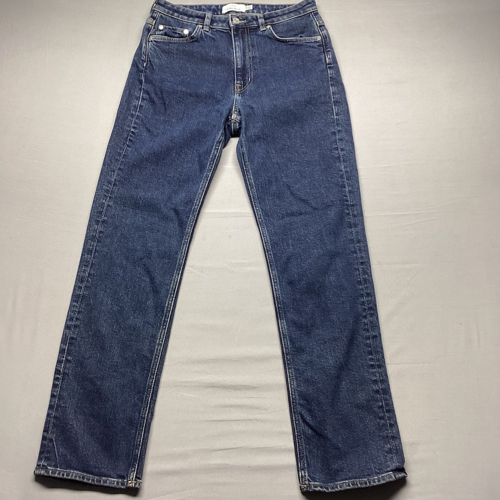 & Other Stories Slim Leg High Rise Jeans Dark Indigo 28 x 30 Classic Minimalist